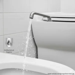 bidet toilettenaufsatz antibakteriell test – The self-cleaning and antibacterial nozzle in operation.