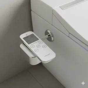 Detail der Fernbedienung, um einzustellen, welcher Bidet Toilettenaufsatz ist am besten 2026 für individuelle Sauberkeit.