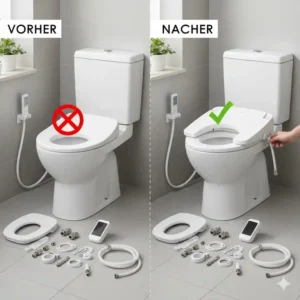 Die einfache Bidet Aufsatz mit Fernbedienung Test Montage-Anleitung für das WC.