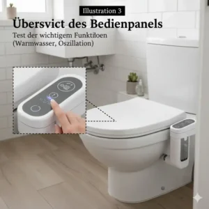 Wichtige Funktionen und das Bedienfeld im bidet aufsatz test für kleine badezimmer (Warmwasser und Druck).