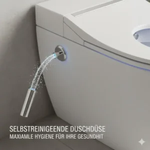 Nahaufnahme der selbstreinigenden Düse; ein wichtiger Aspekt, um zu beurteilen, welcher Bidet Toilettenaufsatz ist am besten 2026.
