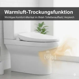 Warmluft-Trocknungsfunktion als wichtiges Komfort-Merkmal im elektrischer bidet toilettenaufsatz vergleich 2026.