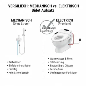 Direkter Vergleich mechanischer vs. elektrischer bidet aufsatz testberichte deutsch Modelle im Hinblick auf Ausstattung.