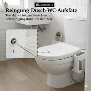 Hygiene und Selbstreinigung der Duschdüse beim bidet aufsatz test für kleine badezimmer.