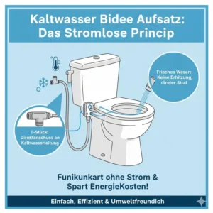 Erläuterung des Kaltwasserprinzips für den manueller bidet aufsatz ohne strom test 2026 (stromloser Betrieb).