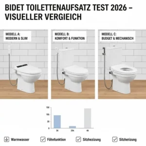 Visueller Vergleich der Top-Modelle: Ergebnisse des bidet toilettenaufsatz test 2026 deutsch im Überblick.
