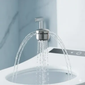 Nahaufnahme der Selbstreinigungsfunktion für einen bidet toilettenaufsatz beste düsenqualität.