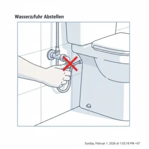 Schritt zum Abstellen des Wassers in der bidet aufsatz installation anleitung.