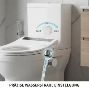 Präzise Kontrolle des Wasserdrucks bei einem bidet toilettenaufsatz beste düsenqualität.