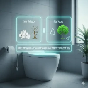 Illustration zum Umweltschutz und Papiersparen durch einen bidet toilettenaufsatz im vergleich 2026.