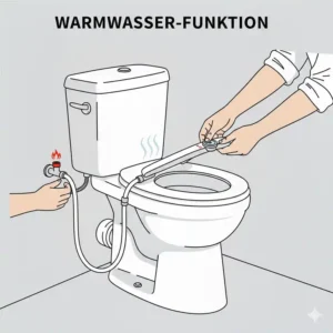 Bidet Aufsatz bester Komfort Test mit Fokus auf die Warmwasserfunktion.