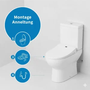 Einfache Schritt-für-Schritt Montageanleitung für den bidet toilettenaufsatz mit lufttrockner.