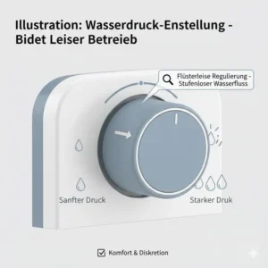 Regulierung des Wasserstrahls im bidet toilettenaufsatz leise funktion test für sanfte Reinigung.