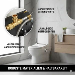 Hochwertige Messing-Komponenten garantieren beim bidet toilettenaufsatz beste düsenqualität Langlebigkeit.