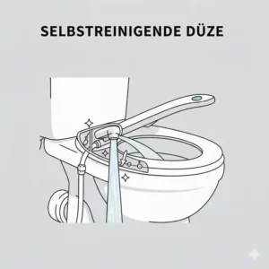 Selbstreinigende Düsen im Bidet Aufsatz bester Komfort Test für optimale Hygiene.