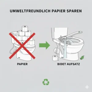Papier sparen und Umwelt schonen mit dem Bidet Aufsatz bester Komfort Test.