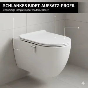 Das schlanke Design des bidet aufsatz beste modelle im vergleich 2026 fĂŒr eine diskrete Integration ins Badezimmer.