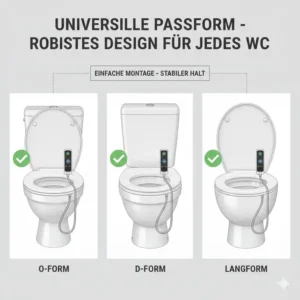 Die universelle Passform laut dem bidet aufsatz robustes design test.