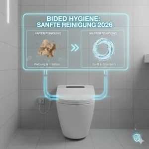 Vergleich der Reinigungsmethoden Wasser vs. Papier im bidet toilettenaufsatz im vergleich 2026.