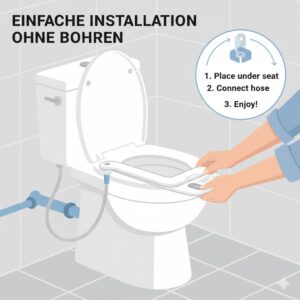 Schritt-für-Schritt Anleitung für den bidet aufsatz für mieter ohne bohren.