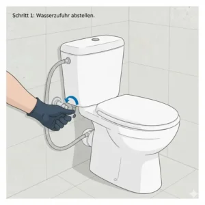 Wasserzufuhr abstellen als erster Schritt der bidet toilettenaufsatz installation in 10 minuten.