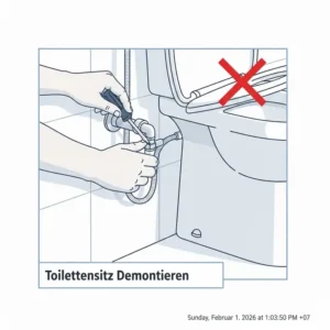 Entfernen des Toilettensitzes gemäß der bidet aufsatz installation anleitung.