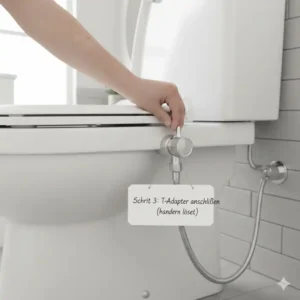 T-Adapter montieren bei der bidet aufsatz installation ohne werkzeug.