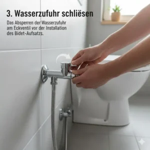 Wasserzufuhr abdrehen zur bidet toilettenaufsatz installation ohne klempner.