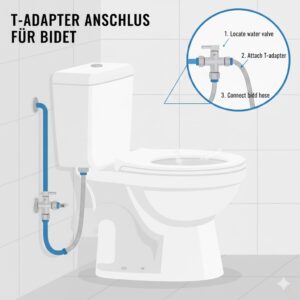 Detailansicht des Wasseranschlusses für den bidet aufsatz für mieter ohne bohren.