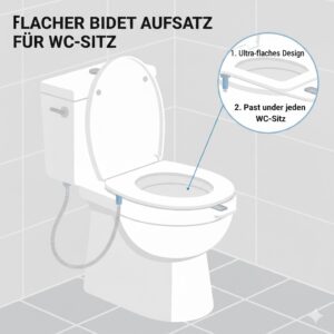 Das flache Design des bidet aufsatz für mieter ohne bohren unter der Klobrille.