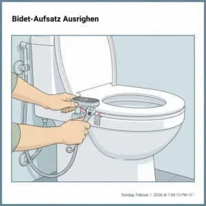 Das richtige Platzieren des Geräts laut der bidet aufsatz installation anleitung.