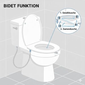 Verschiedene Reinigungsfunktionen beim bidet aufsatz für mieter ohne bohren.