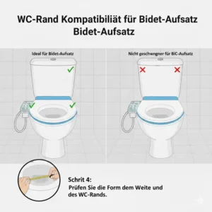 Illustration des WC-Rands zur Analyse, welcher bidet aufsatz passt auf mein wc.