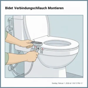Montage des Verbindungsschlauchs in der bidet aufsatz installation anleitung.