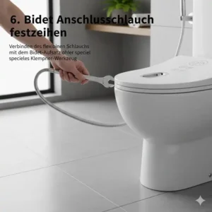 Schlauch festziehen während der bidet toilettenaufsatz installation ohne klempner.