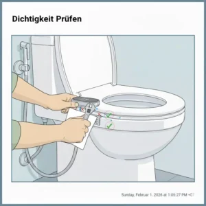 Prüfung der Dichtigkeit zum Abschluss der bidet aufsatz installation anleitung.