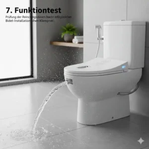 Erster Funktionstest nach der bidet toilettenaufsatz installation ohne klempner.