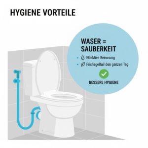Bessere Intimhygiene durch einen bidet aufsatz für mieter ohne bohren.