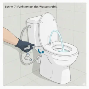Funktionsprüfung und Abschluss der bidet toilettenaufsatz installation in 10 minuten.