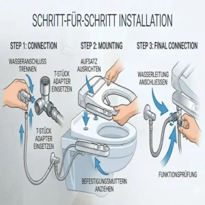 Schritt-für-Schritt Montageanleitung für einen bidet toilettenaufsatz kompatibel mit geberit.