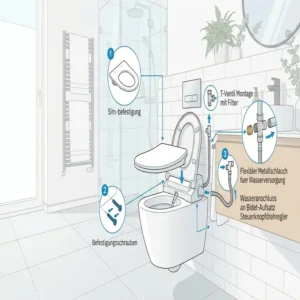 Schritt-für-Schritt Anleitung zur Installation von einem bidet aufsatz für wandhängendes wc.