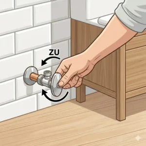 Wasserzufuhr schließen laut der bidet aufsatz anleitung für diy installation.