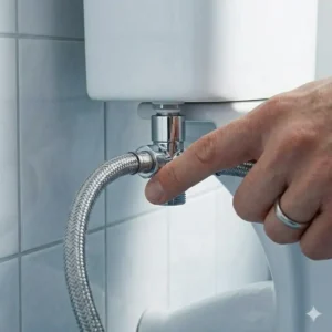 Bidet Aufsatz Problem Lösung Wasseraustritt: Festziehen der flexiblen Schläuche am Wasseranschluss des WCs.