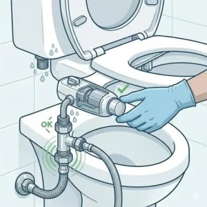 Bidet-Gerät positionieren gemäß bidet aufsatz anleitung für diy installation.