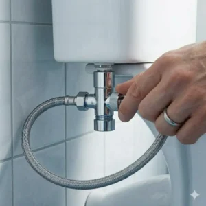 Bidet Aufsatz Problem Lösung Wasseraustritt: Regulierung des Wasserdrucks am Ventil zur Vermeidung von Überdruck-Lecks.