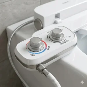 Die Bedienkonsole vom bidet toilettenaufsatz kaltes und warmes wasser mit Temperaturregelung.