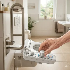 Die einfache und intuitive Bedienung am bidet aufsatz für ältere menschen für Senioren.