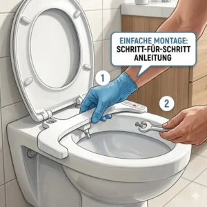 Wir zeigen die einfache Installation im Rahmen unserer Bewertung für den Bidet Toilettenaufsatz für Senioren Test.