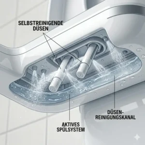 Das selbstreinigende Düsensystem des bidet toilettenaufsatz kaltes und warmes wasser.