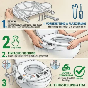 Einfache und sichere Montage auf der Toilette im bidet aufsatz für übergewichtige personen test.